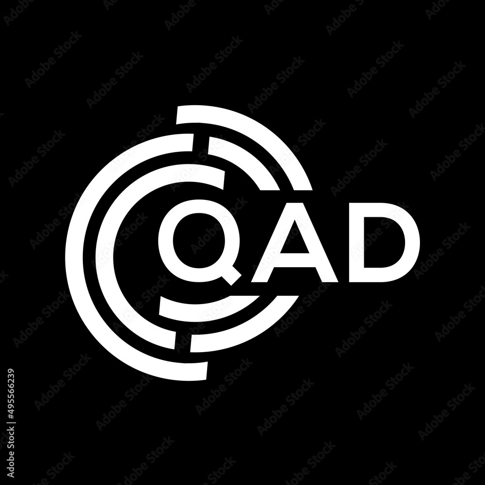 QAD letter logo design on black background. QAD creative initials letter logo concept. QAD letter design. QAD letter logo design on black background. QAD creative initials letter logo concept. QAD letter design.
