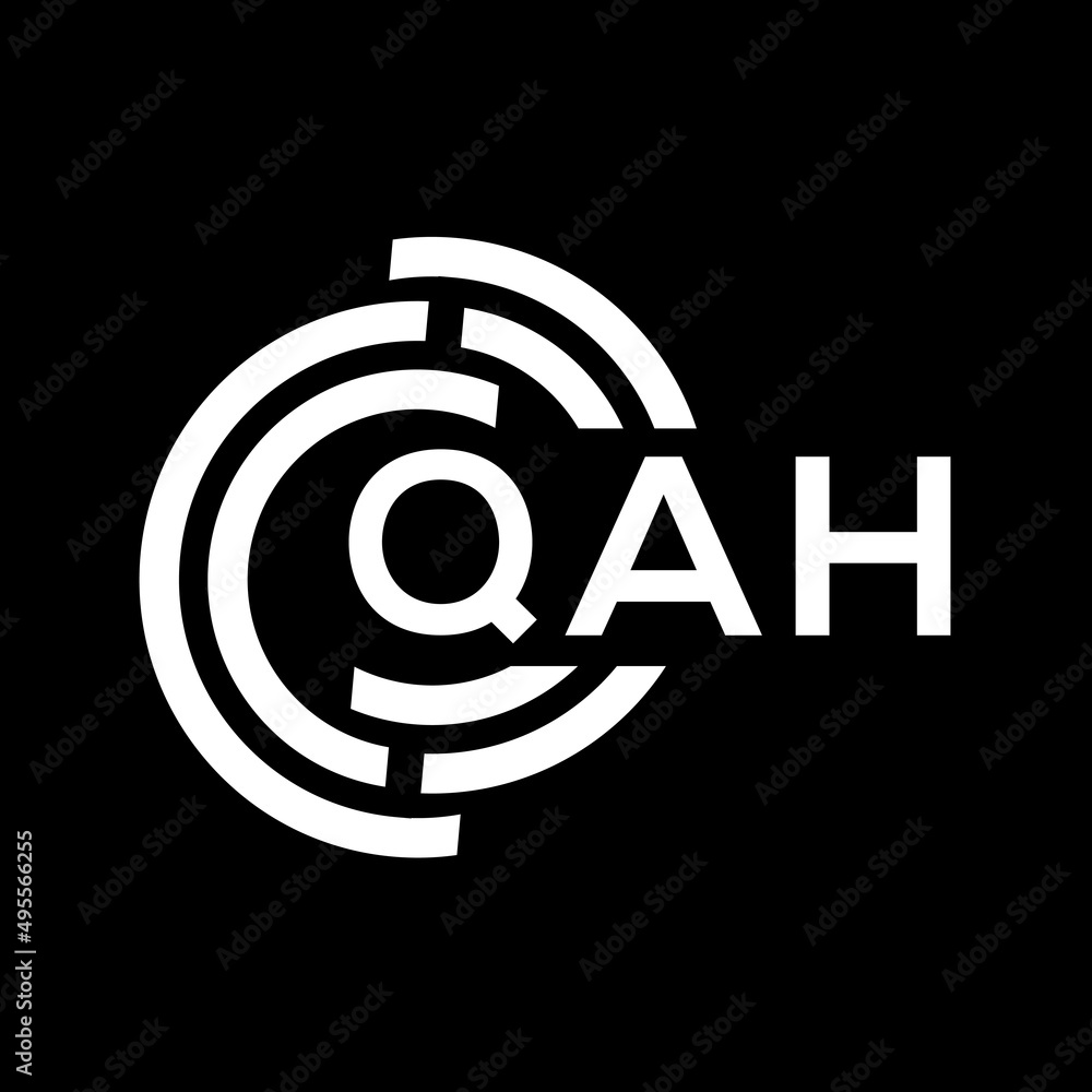 QAH letter logo design on black background. QAH creative initials letter logo concept. QAH letter design. QAH letter logo design on black background. QAH creative initials letter logo concept. QAH letter design.