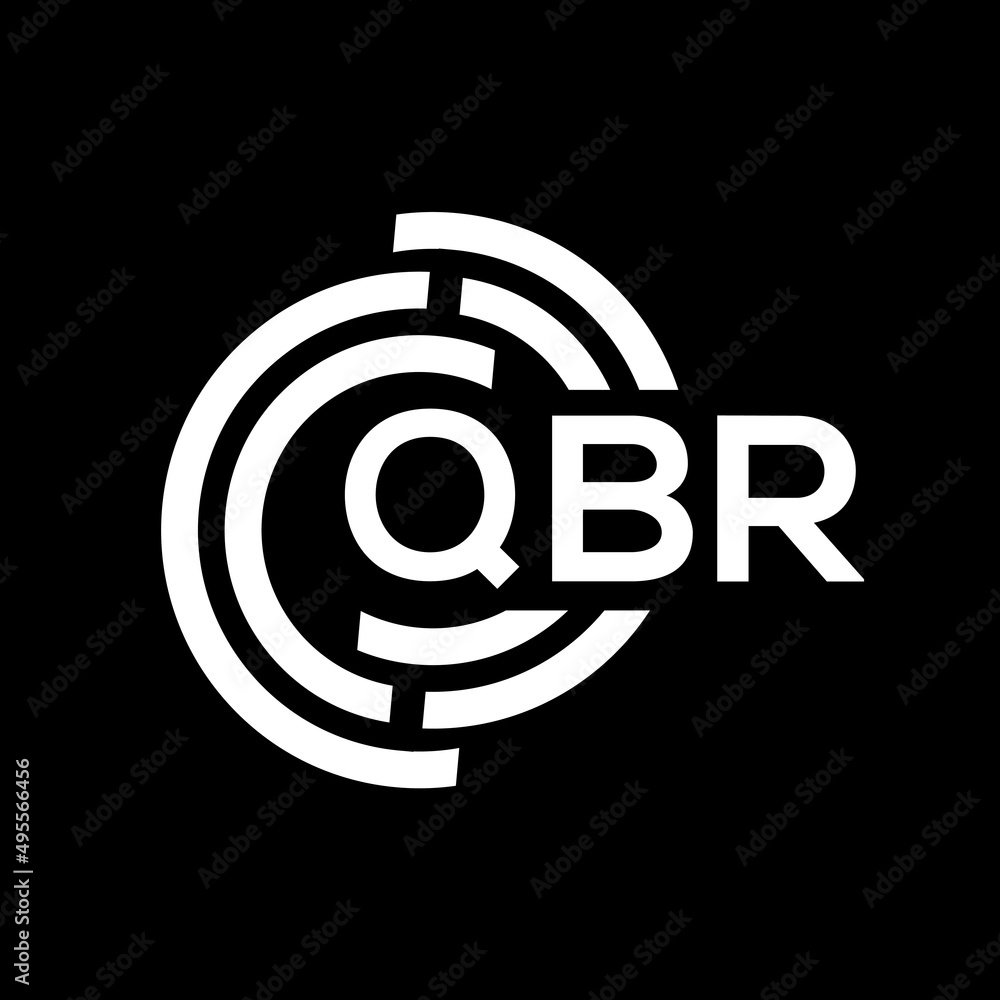 Obraz premium QBR letter logo design. QBR monogram initials letter logo concept. QBR letter design in black background.