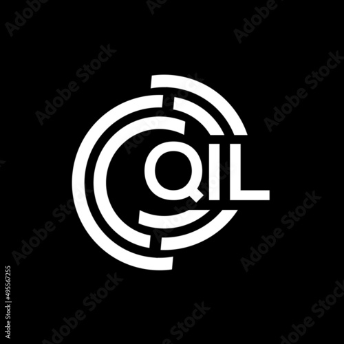 QIL letter logo design. QIL monogram initials letter logo concept. QIL letter design in black background. photo