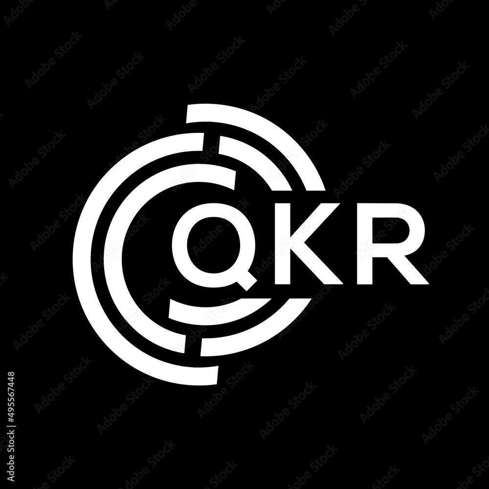 QKR letter logo design. QKR monogram initials letter logo concept. QKR letter design in black background. QKR letter logo design. QKR monogram initials letter logo concept. QKR letter design in black background.