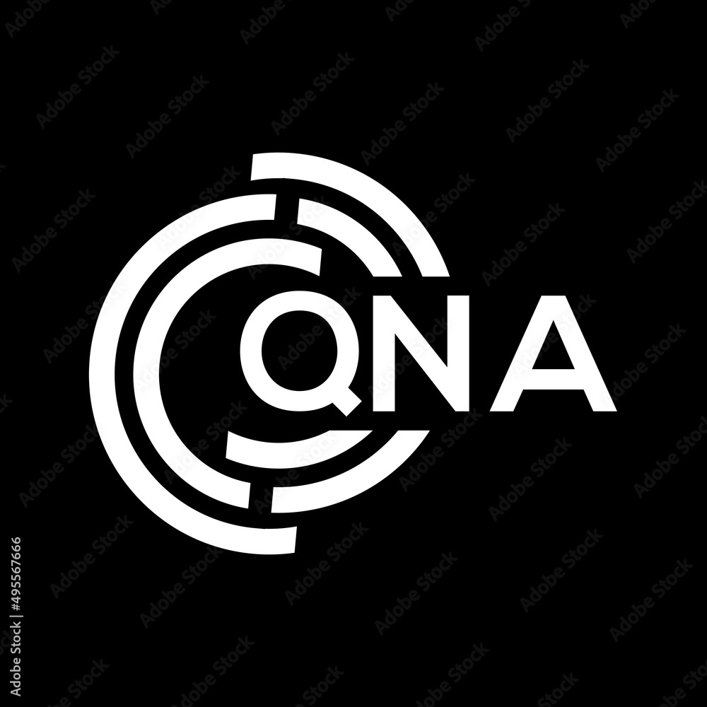 QNA letter logo design. QNA monogram initials letter logo concept. QNA letter design in black background. QNA letter logo design. QNA monogram initials letter logo concept. QNA letter design in black background.