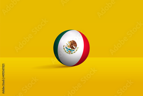 Mexico round flag 3D render vector buttons shape, Mexico circle flag vector