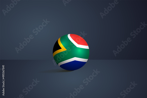 south Africa round flag 3D render vector buttons shape, south Africa circle flag vector