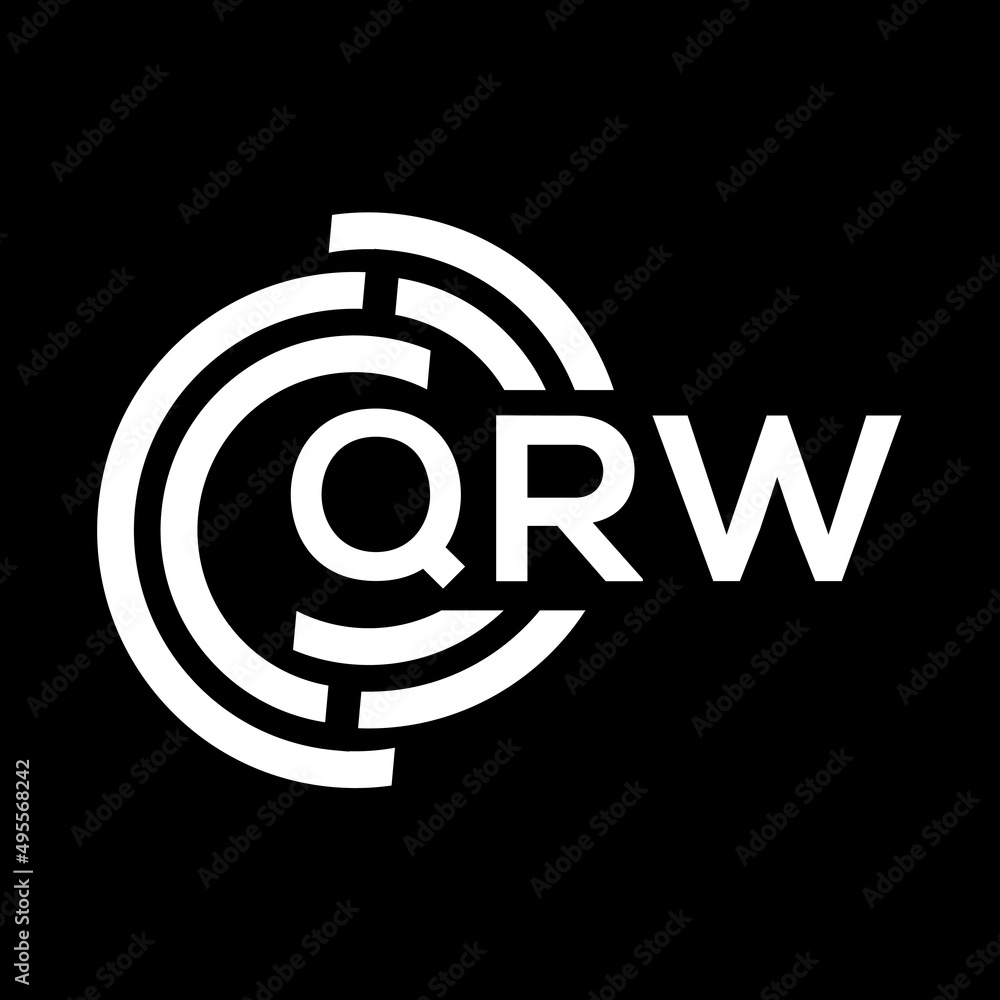 QRW letter logo design. QRW monogram initials letter logo concept. QRW letter design in black background. QRW letter logo design. QRW monogram initials letter logo concept. QRW letter design in black background.