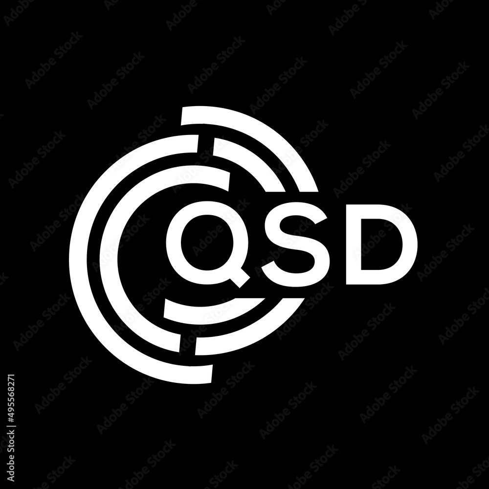 QSD letter logo design. QSD monogram initials letter logo concept. QSD letter design in black background. QSD letter logo design. QSD monogram initials letter logo concept. QSD letter design in black background.