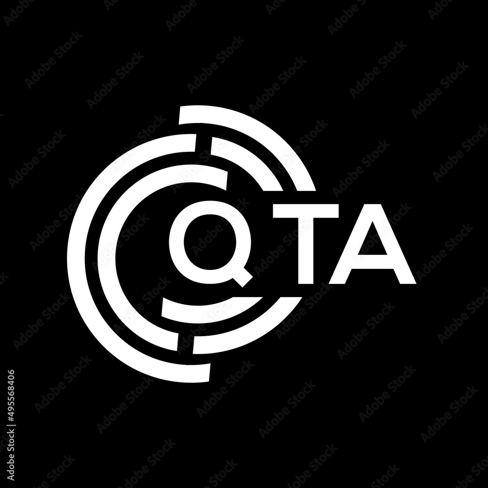 QTA letter logo design. QTA monogram initials letter logo concept. QTA letter design in black background. QTA letter logo design. QTA monogram initials letter logo concept. QTA letter design in black background.