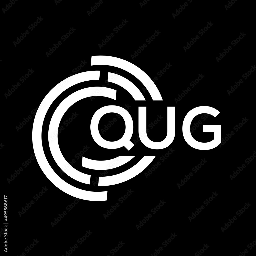 QUG letter logo design. QUG monogram initials letter logo concept. QUG letter design in black background. QUG letter logo design. QUG monogram initials letter logo concept. QUG letter design in black background.