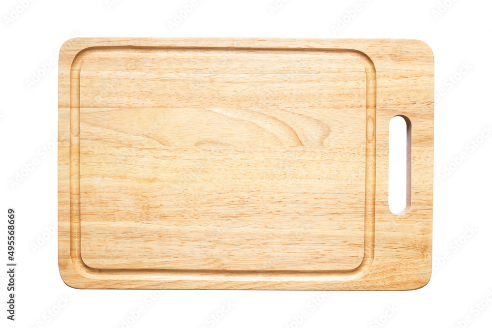 Top view of wooden chopping board isolated on white background Top view of wooden chopping board isolated on white background