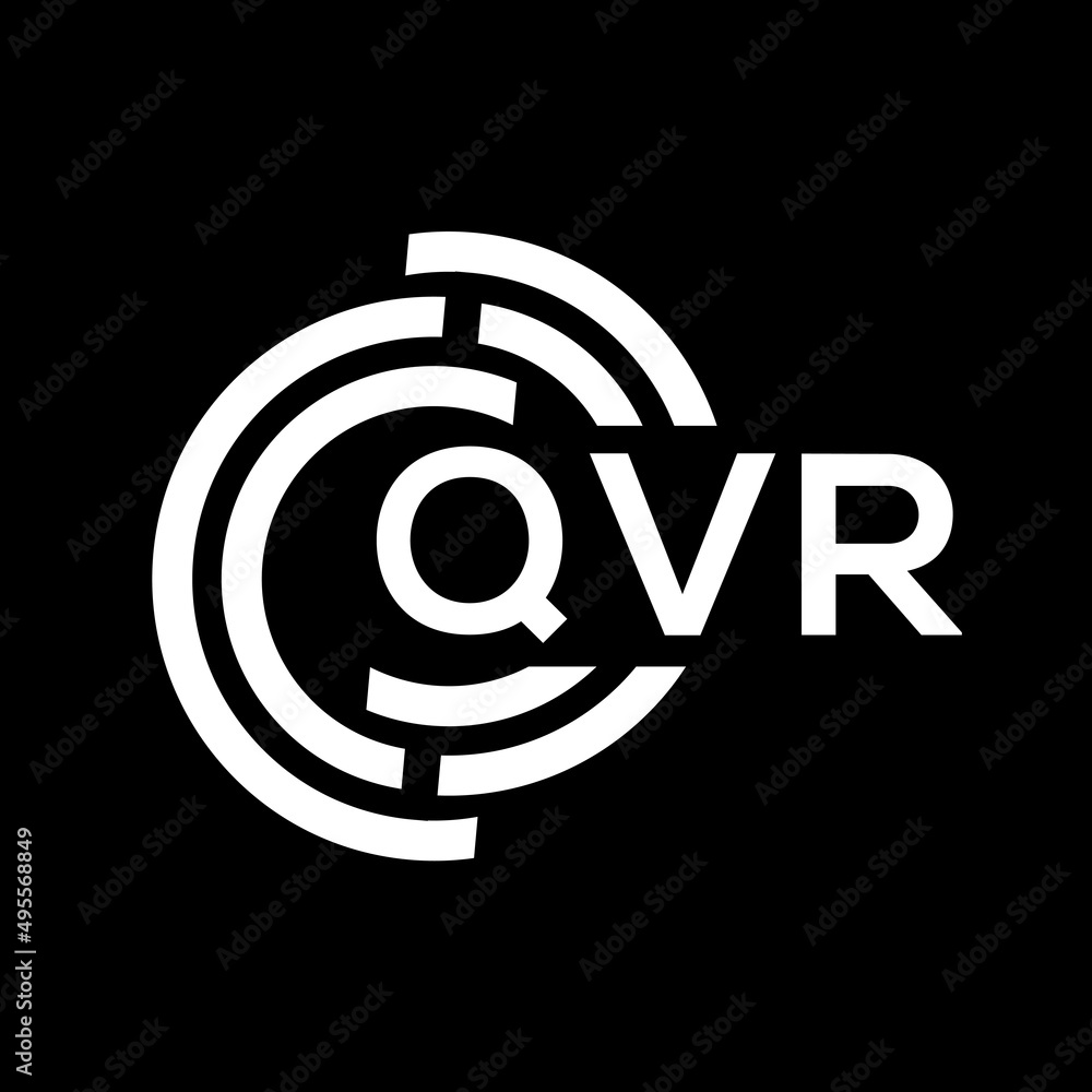 QVR letter logo design on Black background. QVR creative initials letter logo concept. QVR letter design. QVR letter logo design on Black background. QVR creative initials letter logo concept. QVR letter design.