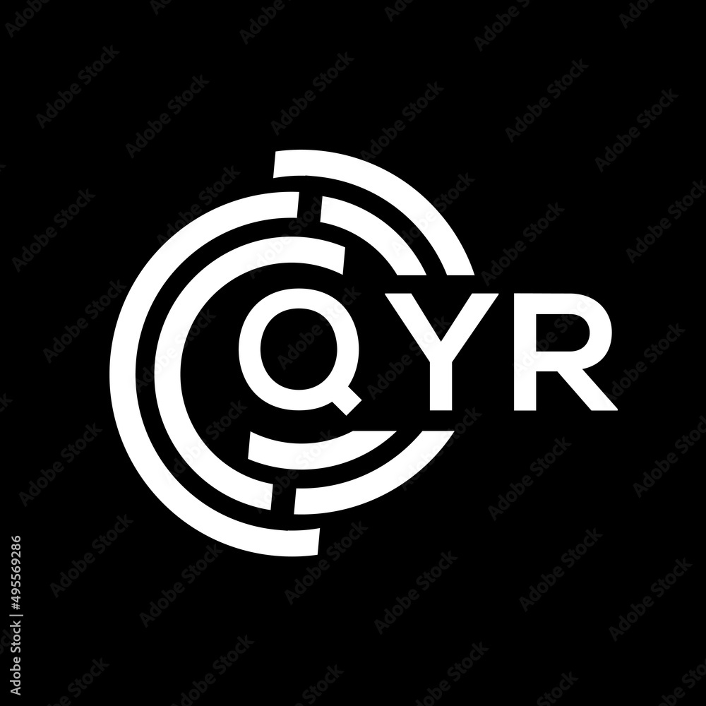 QYR letter logo design on Black background. QYR creative initials letter logo concept. QYR letter design. QYR letter logo design on Black background. QYR creative initials letter logo concept. QYR letter design.