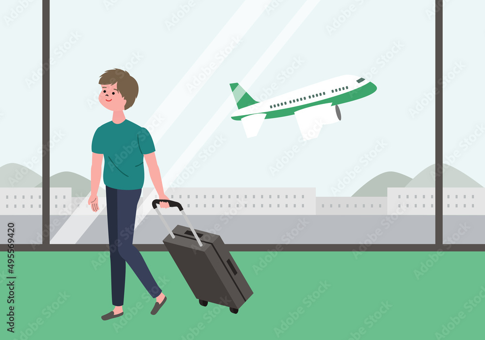 空港にいる男性のイラスト Stock Vector Adobe Stock 空港にいる男性のイラスト Stock Vector Adobe Stock