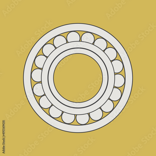 Illustration vector graphic of Spherical roller bearings good for engineering image and industrial
