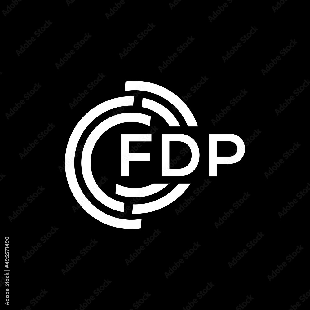 FDP letter logo design on Black background. FDP creative initials letter logo concept. FDP letter design. FDP letter logo design on Black background. FDP creative initials letter logo concept. FDP letter design.