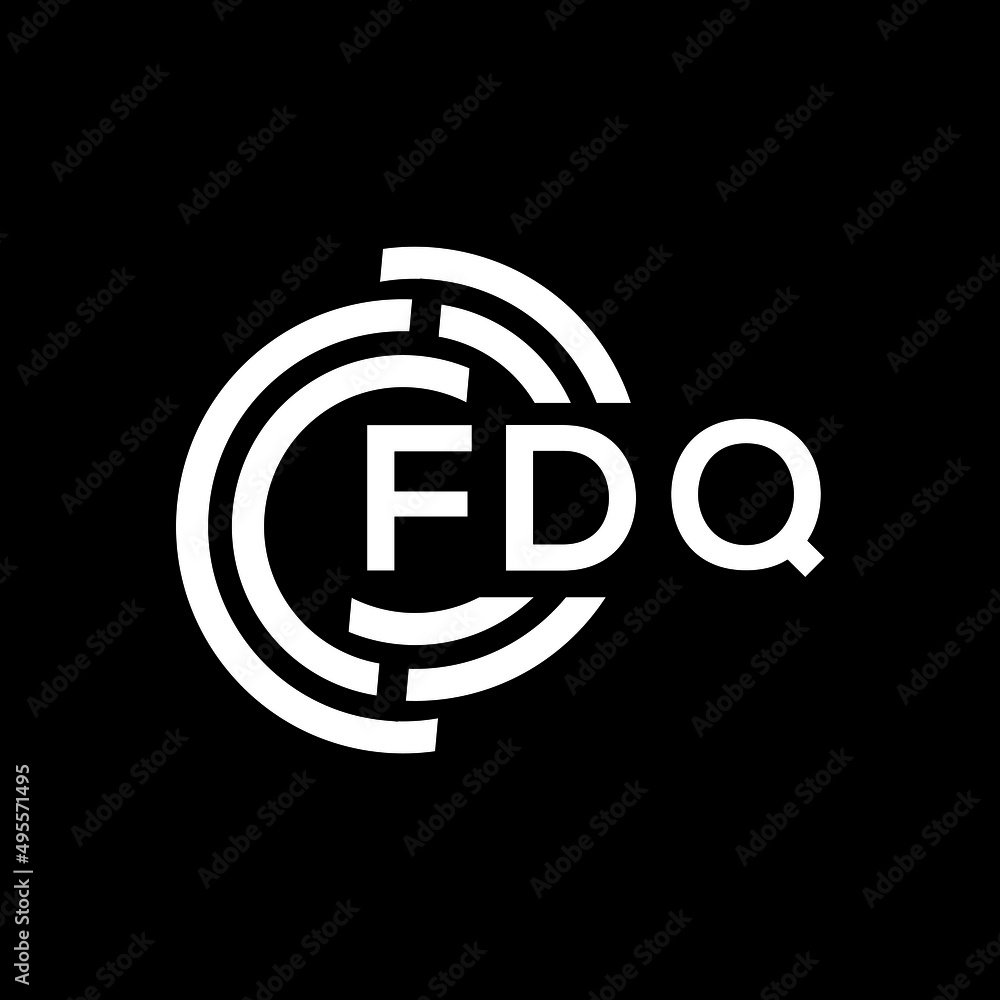 Obraz premium FDQ letter logo design on Black background. FDQ creative initials letter logo concept. FDQ letter design. 