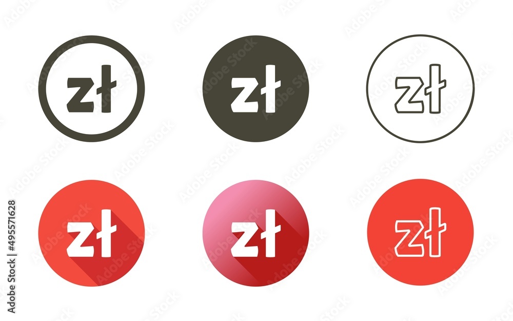 Polish Zloty Symbol Icon Set