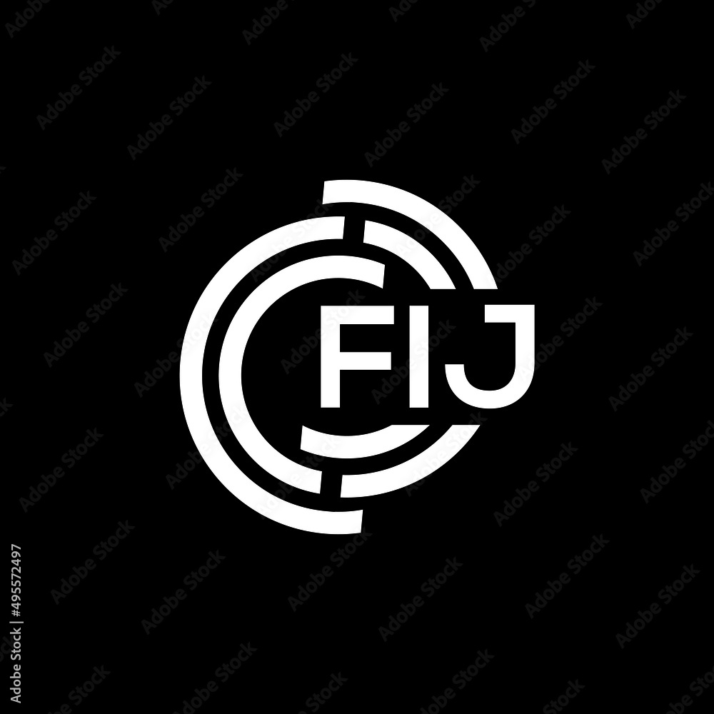 Obraz premium FIJ letter logo design on Black background. FIJ creative initials letter logo concept. FIJ letter design. 