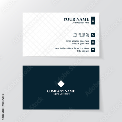 Law Firm Lawyer Style Business Card Design Template with Black and White Colors