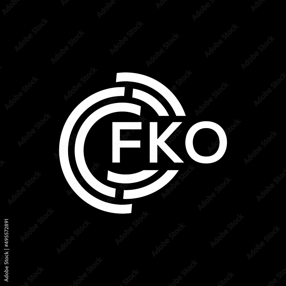 FKO letter logo design on Black background. FKO creative initials letter logo concept. FKO letter design. FKO letter logo design on Black background. FKO creative initials letter logo concept. FKO letter design.
