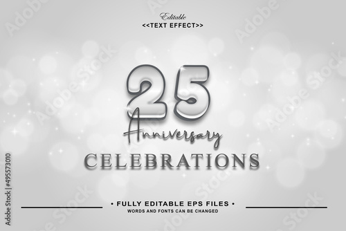 editable 25 th celebration text effect perfect for anniversary banner.typhography logo