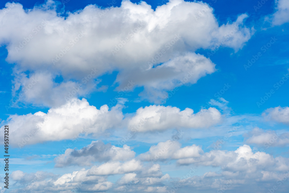 Beautiful blue sky with many white clouds floating Beautiful blue sky with many white clouds floating