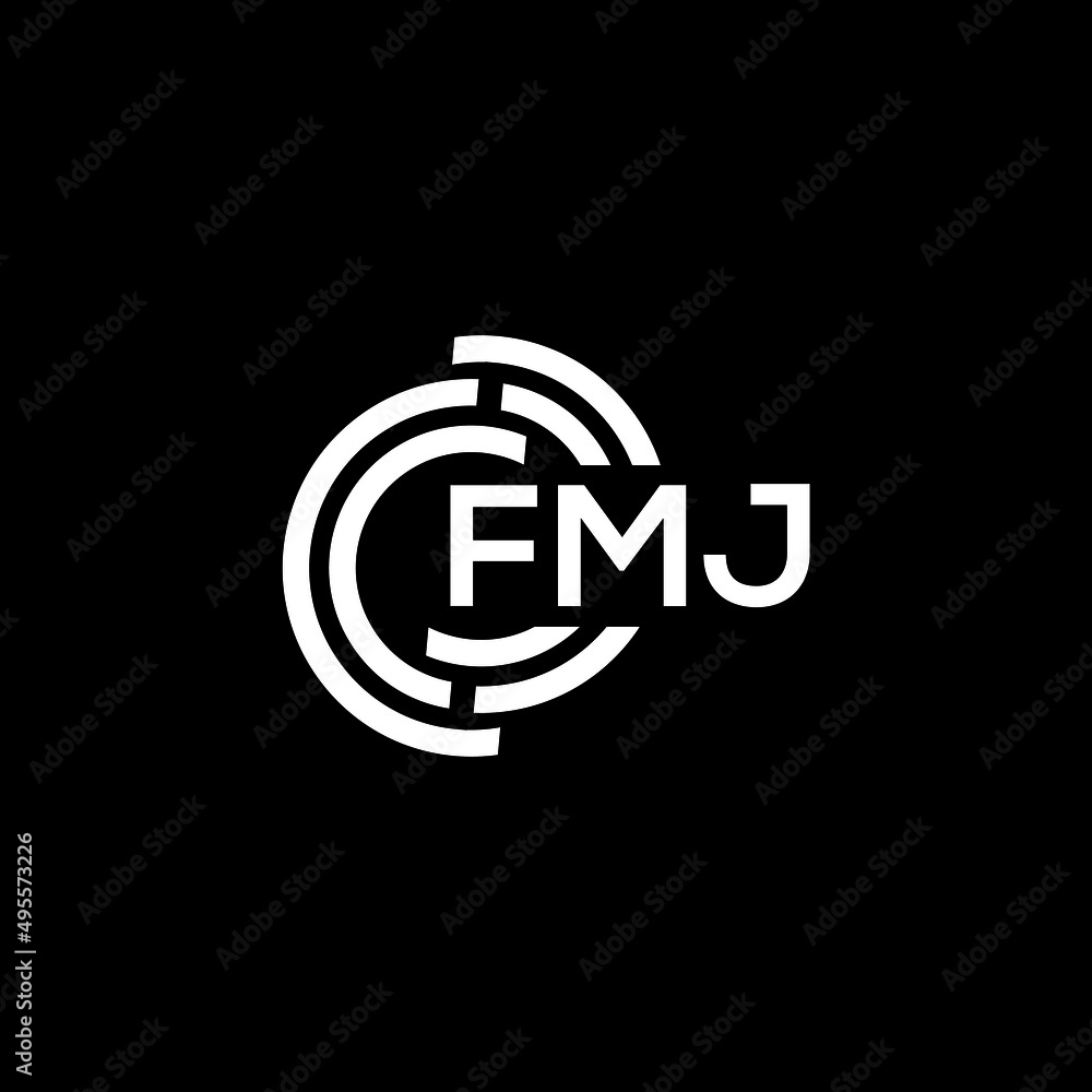 FMJ letter logo design on Black background. FMJ creative initials letter logo concept. FMJ letter design. FMJ letter logo design on Black background. FMJ creative initials letter logo concept. FMJ letter design.