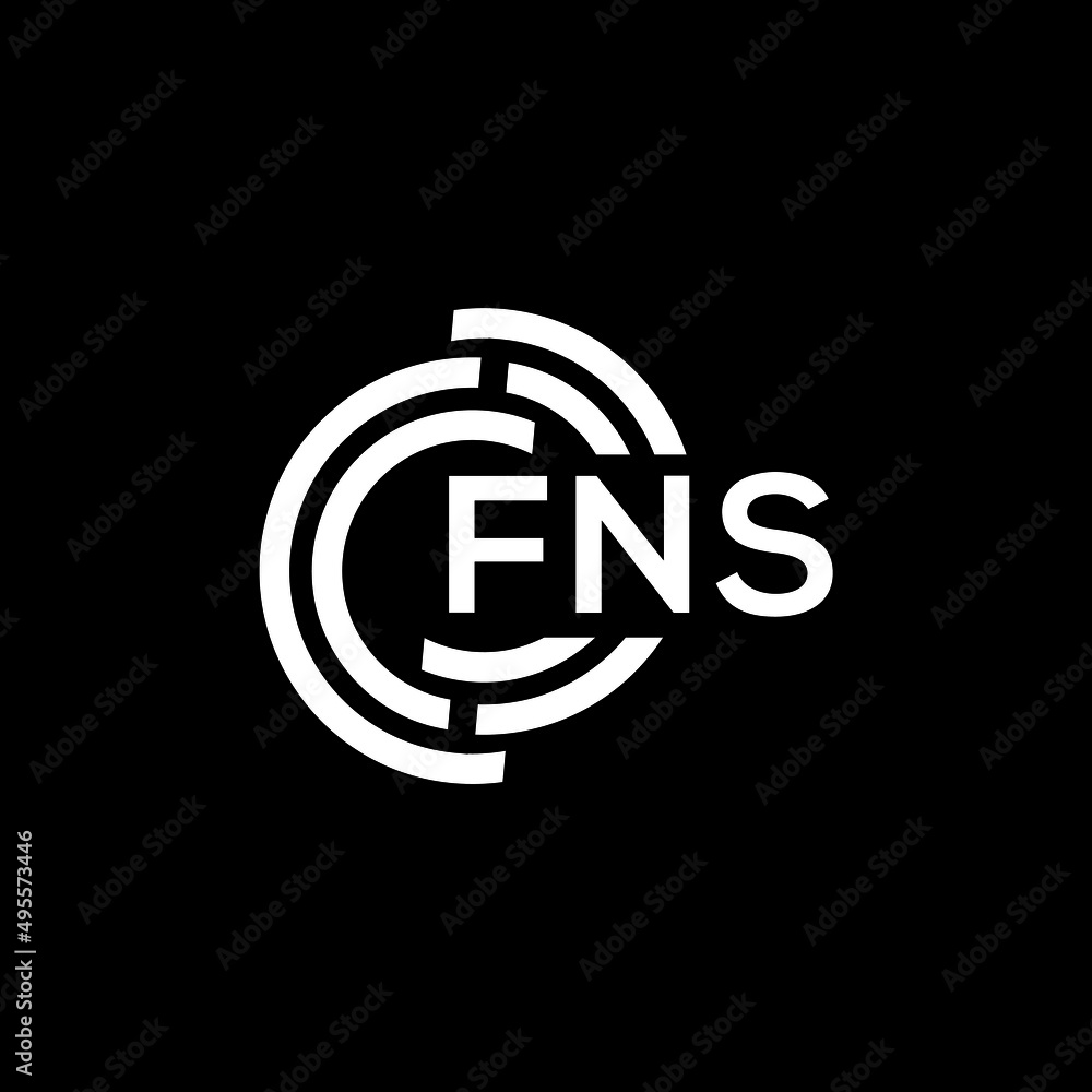 Obraz premium FNS letter logo design on Black background. FNS creative initials letter logo concept. FNS letter design. 
