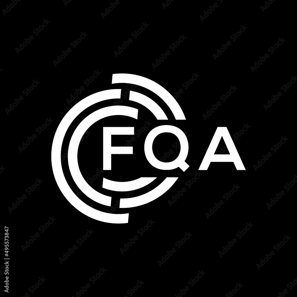 Obraz premium FQA letter logo design on Black background. FQA creative initials letter logo concept. FQA letter design. 