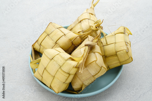 Ketupat, Ketupat or rice dumpling is a local delicacy during Eid al-Fitr. Natural rice casing made from young coconut leaves for cooking rice.  It is very popular during Eid al-Fitr in Indonesia.
