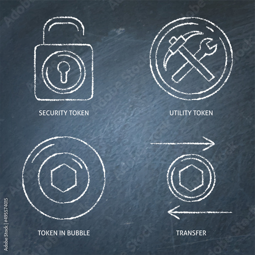 Chalkboard NFT token icon set