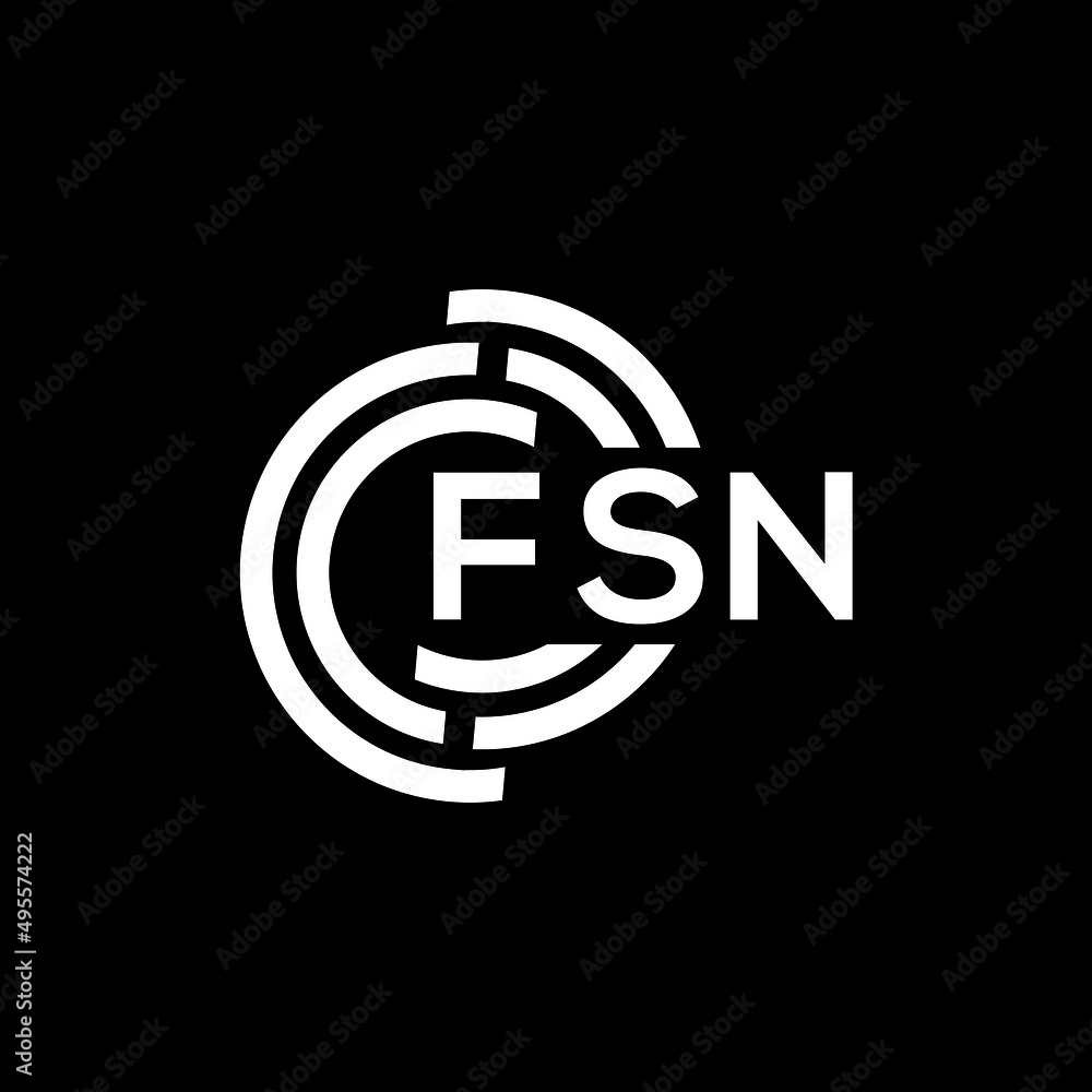 Obraz premium FSN letter logo design on Black background. FSN creative initials letter logo concept. FSN letter design. 