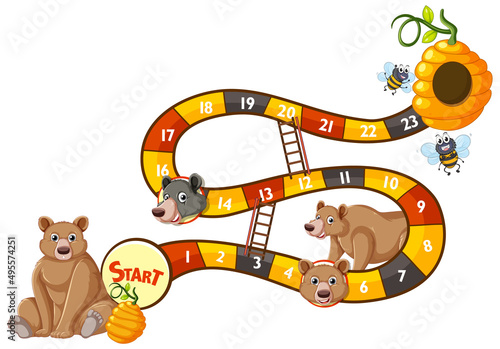 Game design with numbers and bears