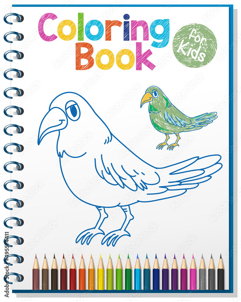 Fototapeta premium Coloring book worksheet for kids