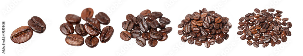 Coffee beans isolated on white background. Each bean have to clipping path on white background Coffee beans isolated on white background. Each bean have to clipping path on white background