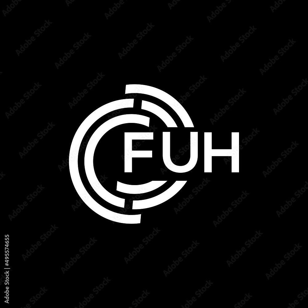 Obraz premium FUH letter logo design on Black background. FUH creative initials letter logo concept. FUH letter design. 