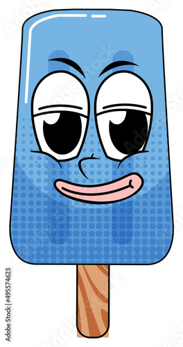 Blue popsicle with happy face
