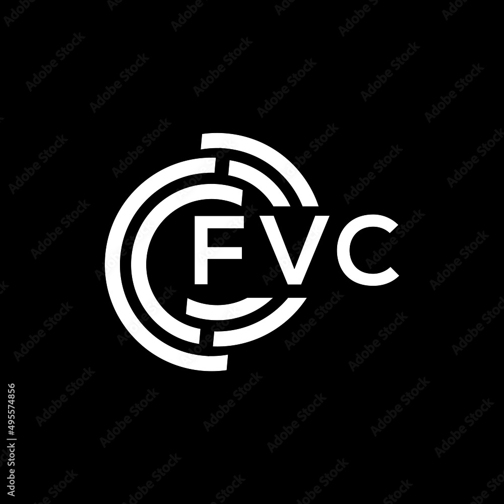 Obraz premium FVC letter logo design on Black background. FVC creative initials letter logo concept. FVC letter design. 