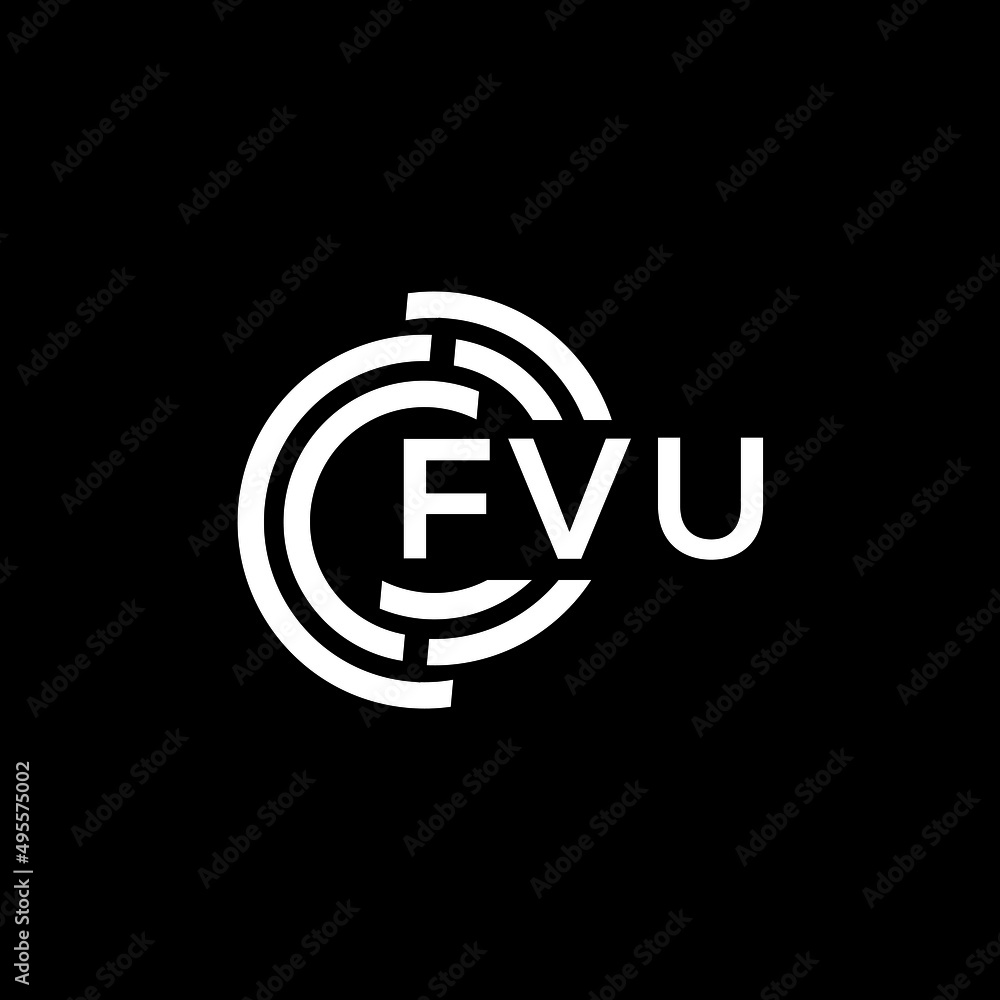 FVU letter logo design on Black background. FVU creative initials letter logo concept. FVU letter design. FVU letter logo design on Black background. FVU creative initials letter logo concept. FVU letter design.