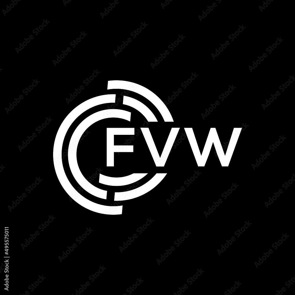 FVW letter logo design on Black background. FVW creative initials letter logo concept. FVW letter design. FVW letter logo design on Black background. FVW creative initials letter logo concept. FVW letter design.