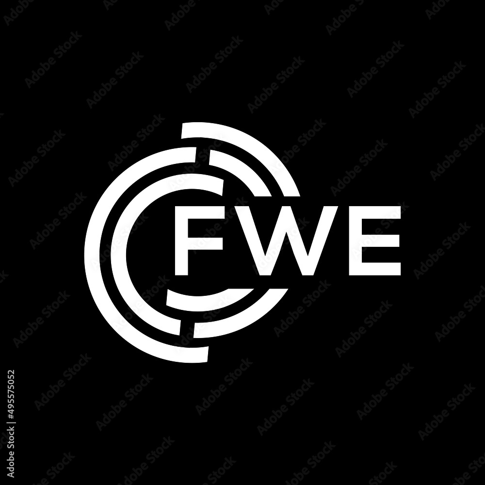 FWE letter logo design on Black background. FWE creative initials letter logo concept. FWE letter design. FWE letter logo design on Black background. FWE creative initials letter logo concept. FWE letter design.