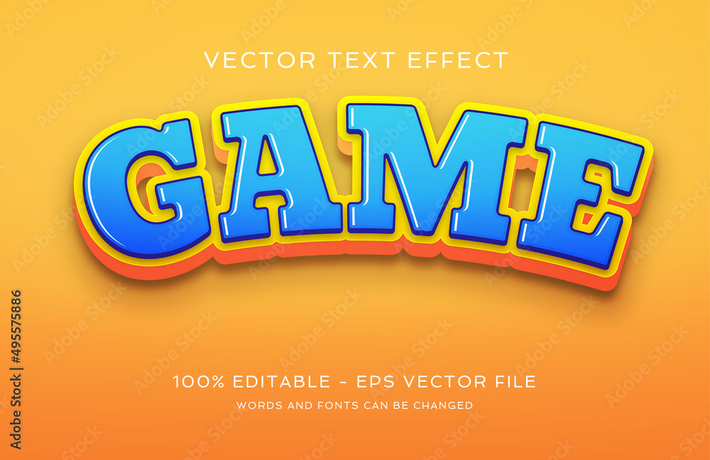 Game text effect easy editable
