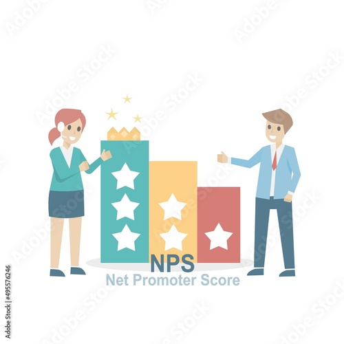 Net promoter score,NPS,marketing business concept,Customers are rating their satisfaction with your product or service,Vector illustration.