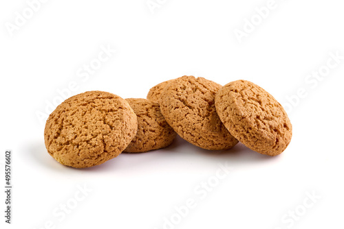 Oatmeal Cookies, isolated on white background.