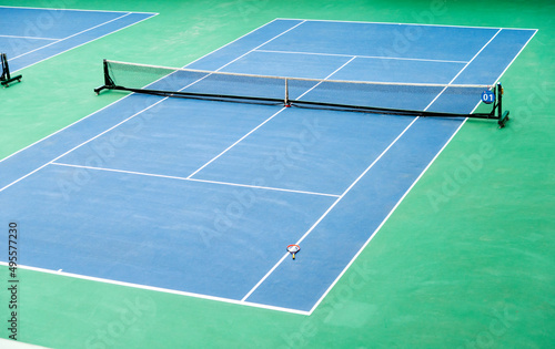 High angle view of indoor tennis court © xy