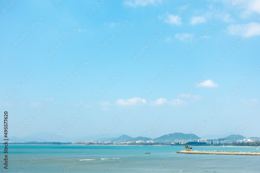 A beach at Yalong Bay Scenic Area in Sanya, Hainan Province, China
