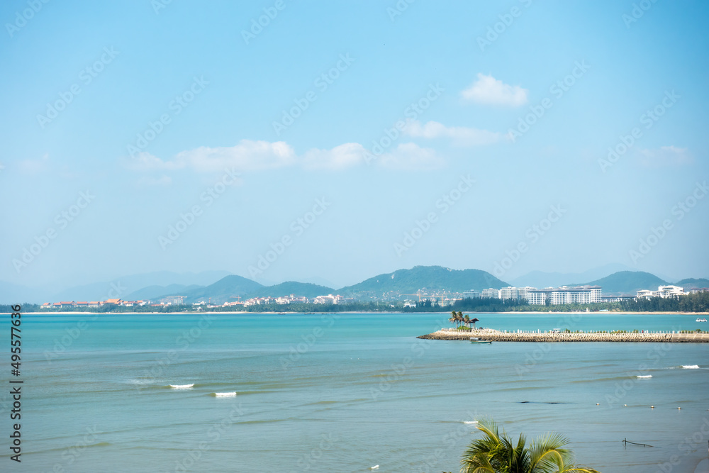 A beach at Yalong Bay Scenic Area in Sanya, Hainan Province, China A beach at Yalong Bay Scenic Area in Sanya, Hainan Province, China