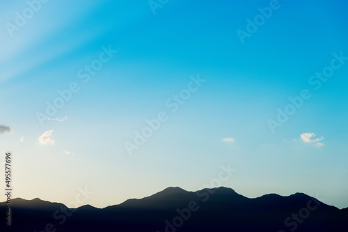 Mountain with blue sky and clouds © xy