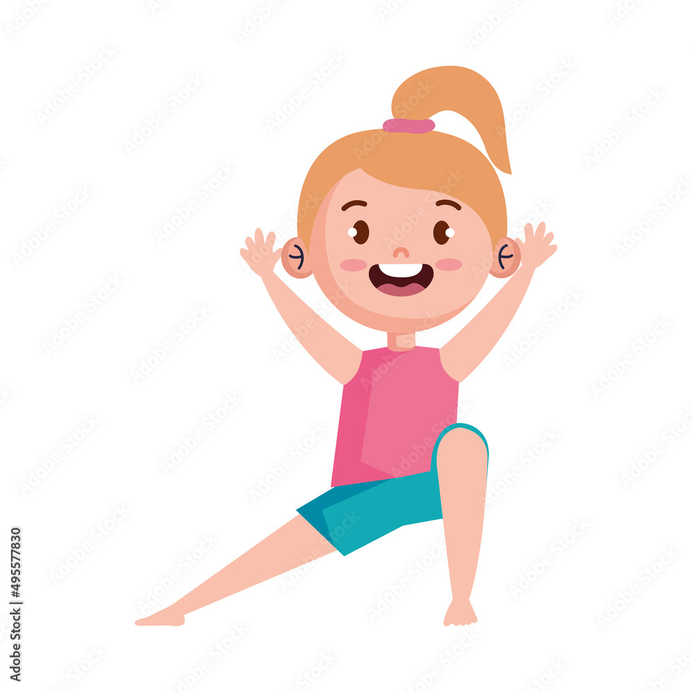 Fototapeta premium blond girl in yoga position