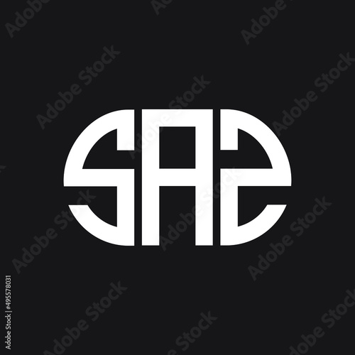 SAZ letter logo design on Black background. SAZ creative initials letter logo concept. SAZ letter design. 
