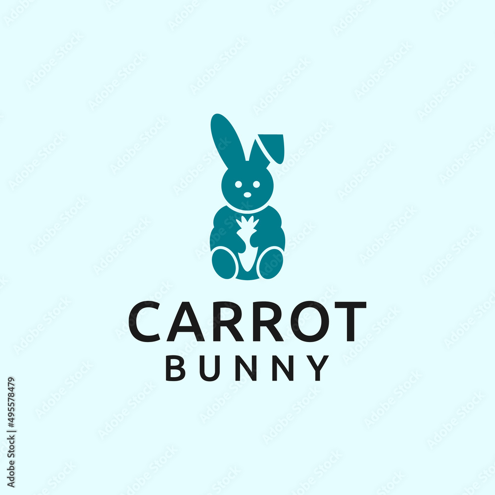 Fototapeta premium rabbit carrot logo or rabbit logo